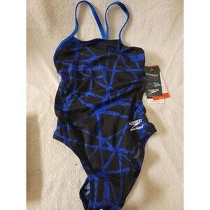 SPEEDO Womens Sz 28 Hard Wired One Back Blue SwimSuit Female Competitive Girls